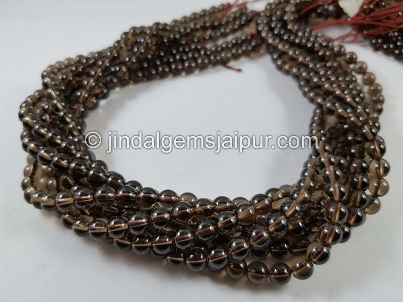 Smoky Quartz Smooth Round Beads